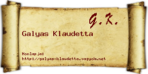 Galyas Klaudetta névjegykártya